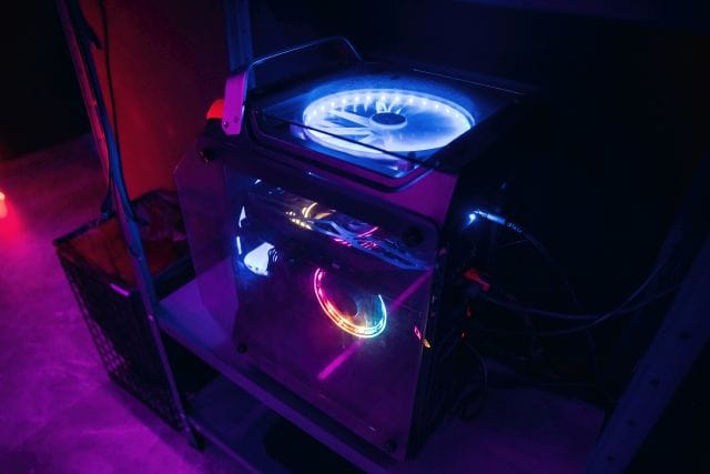 Over heating gaming PC with neon lights